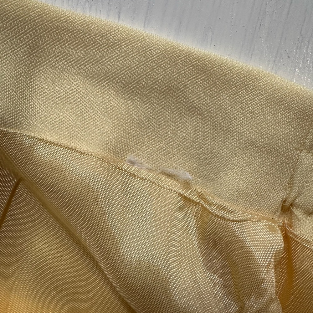 Vintage Dynasty Couture Yellow 2 Pc Set Satin Top & Skirt Formal Outfit - Picture 8 of 14